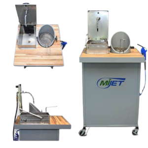 MiJET 8" Diameter Wash Stations with Stainless Steel Dip Container