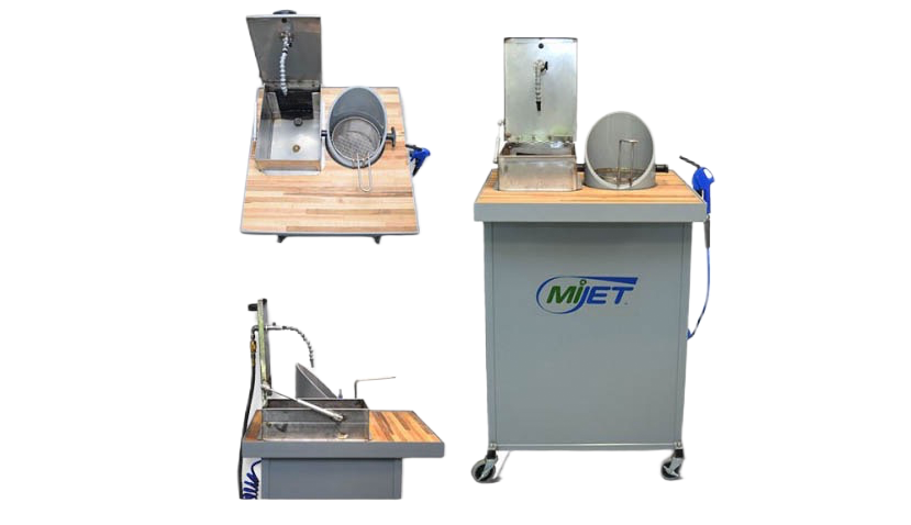 MiJET 8" Diameter Wash Stations with Stainless Steel Dip Container